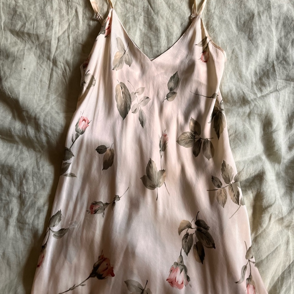 Vintage Pink and Cream Chemise with Flowers